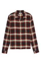 Men's Vince Ombre Check Sport Shirt, Size - Red
