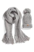 Women's Barbour Chunky Knit Hat & Scarf Set - Grey