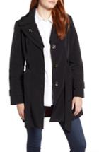 Women's London Fog Double Collar Trench Coat - Black