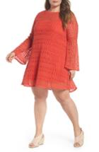 Women's Elvi The Dahlia Bell Sleeve Crochet Shift Dress Us / 8 Uk - Red