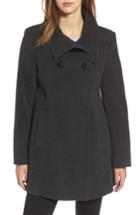 Women's Larry Levine Double Breasted Coat - Grey