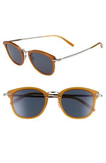 Men's Oliver Peoples 49mm Round Sunglasses - Amber