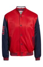 Men's Tommy Jeans Bonded Mesh Bomber Jacket - Red