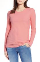 Women's Halogen Long Sleeve Knit Cotton Tee - Pink