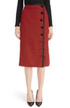 Women's Altuzarra Christofor Houndstooth Wool Skirt Us / 40 Fr - Red