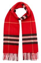 Women's Burberry Giant Icon Check Cashmere Scarf, Size - Red