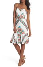Women's Adelyn Rae Hailey Embroidered Strapless Lace Dress - White