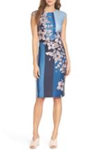 Women's Vince Camuto Print Scuba Body-con Dress - Blue