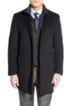 Men's Hart Schaffner Marx 'kingman' Classic Fit Wool Blend Coat With Removable Zipper Bib