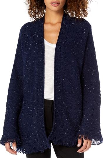 Women's Michael Stars Confetti Cable Bell Sleeve Cardigan - Blue