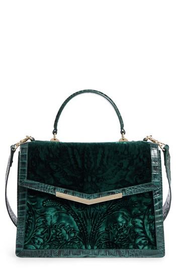Brahmin Ivy Cellini Gabriella Embossed Velvet Top Handle Satchel -