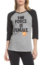 Women's Nike Sportswear The Force Is Female Raglan Tee - Grey