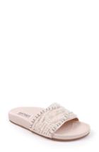 Women's Badgley Mischka Florence Beaded Slide Sandal .5 M - Beige