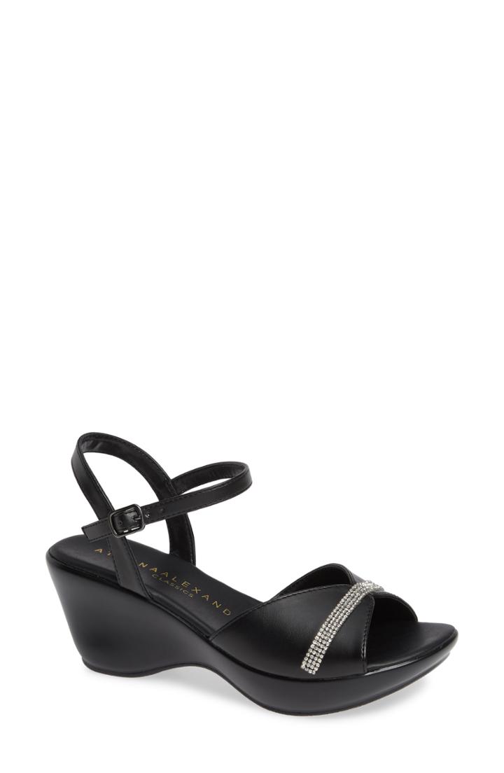 Women's Athena Alexander Ambling Wedge Sandal M - Black