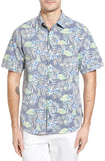 Men's Tommy Bahama Between Two Fronds Standard Fit Print Sport Shirt - Blue