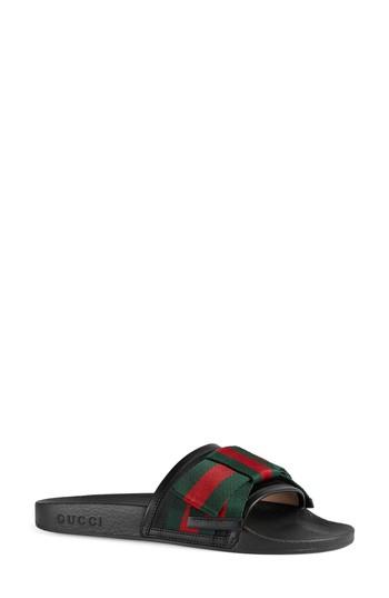 Women's Gucci Pursuit Bow Slide Sandal Us / 35eu - Black
