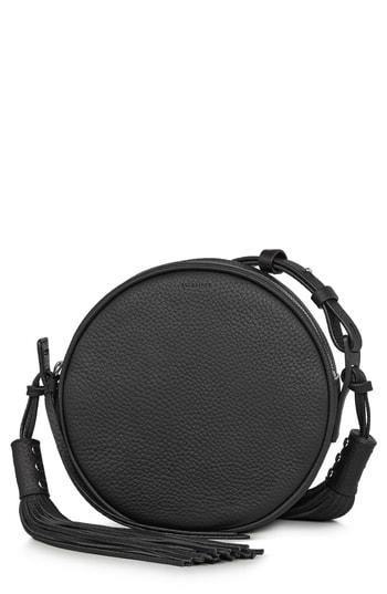Allsaints Kepi Circle Leather Crossbody Bag - Black