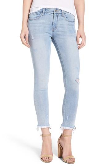 Women's Evidnt Frayed Hem Ankle Skinny Jeans - Blue