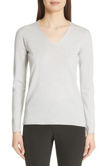 Women's Fabiana Filippi Metallic Wool Blend Sweater Us / 38 It - Grey