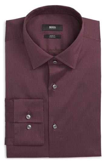 Men's Boss Jenno Slim Fit Stretch Solid Dress Shirt .5 - Purple