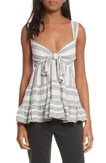 Women's La Vie Rebecca Taylor Metallic Stripe Tank - White