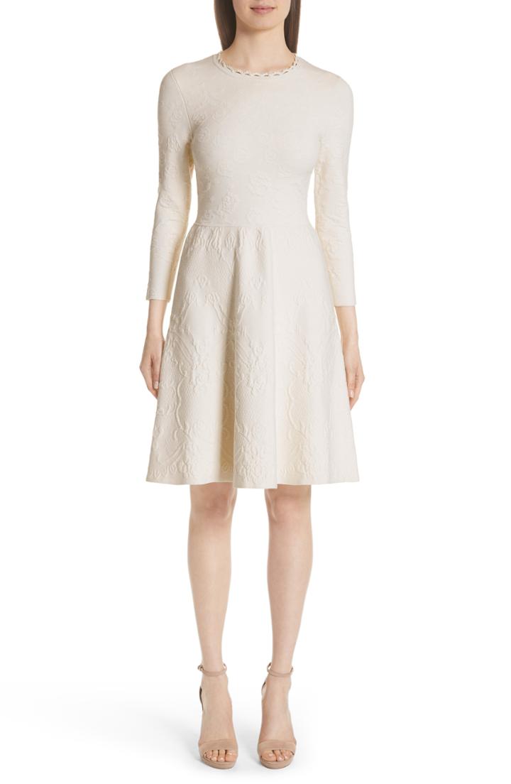 Women's Lela Rose Matelasse Fit & Flare Dress