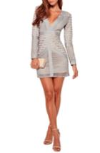 Women's Missguided Lace Body-con Dress Us / 8 Uk - Grey