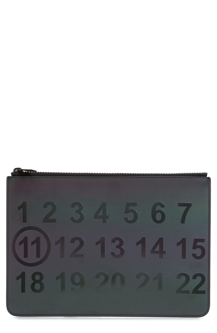 Men's Maison Margiela Leather Zip Pouch - Black