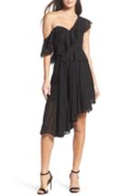 Women's Bardot Senorita One-shoulder Dot Chiffon Dress - Black