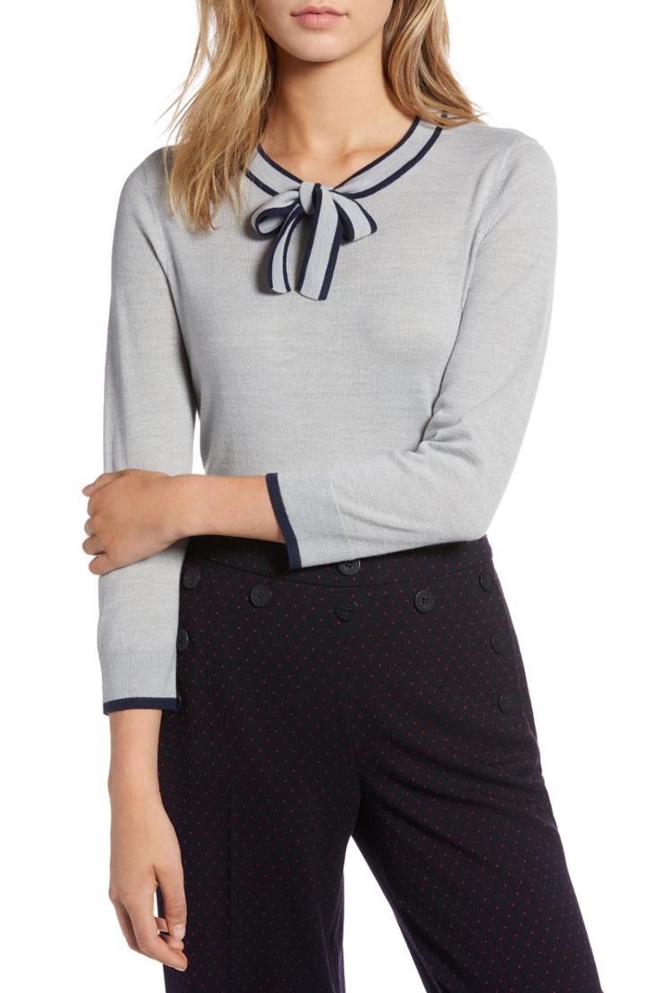 Women's Caslon Side Slit Convertible Cowl Neck Tunic - Grey