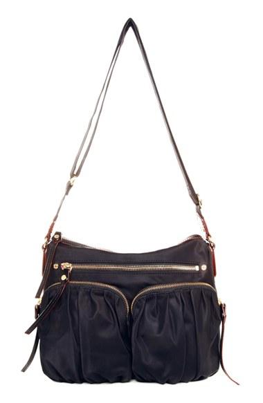 Mz Wallace 'paige' Bedford Nylon Crossbody Bag - Black