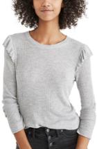 Women's Madewell Ruffle Sleeve Pullover Sweater, Size - Metallic