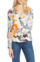 Women's Halogen X Atlantic-pacific Wrap Blouse - Ivory