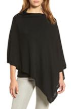 Women's Eileen Fisher Tencel & Wool Poncho, Size - Black