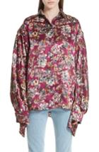 Women's Y/project Floral Silk Blouse - Purple