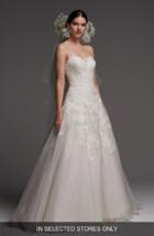 Women's Watters Mihr Beaded Tulle & Organza Ballgown, Size - Ivory