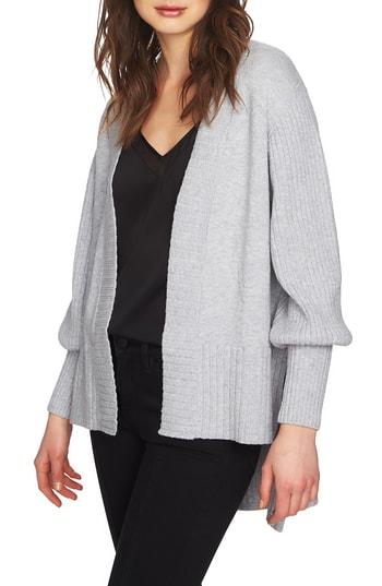 Women's 1.state Blouson Sleeve Cardigan, Size - Grey