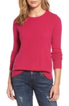 Petite Women's Halogen Crewneck Cashmere Sweater, Size P - Pink