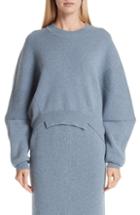 Women's Stella Mccartney Cutout Hem Wool & Alpaca Sweater Us / 36 It - Blue