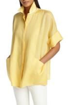 Women's Lafayette 148 New York Cora Gemma Cloth Shirt - Yellow