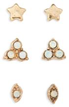 Women's Topshop Set Of 3 Fine Mini Star Stud Earrings