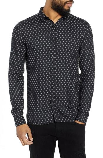 Men's The Kooples Trim Fit Long Sleeve Sport Shirt - Black