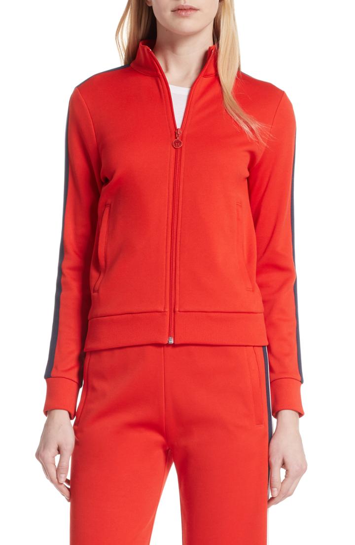 Women's Tory Sport Double Stripe Track Jacket - Red
