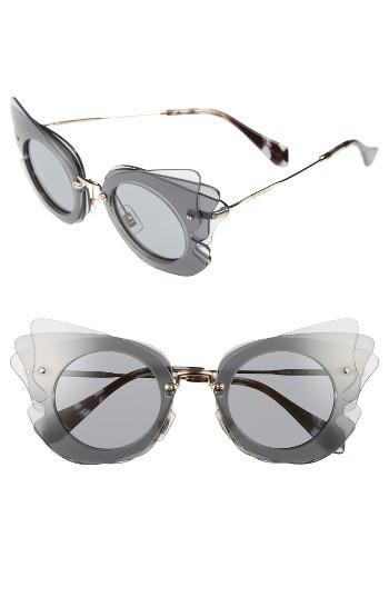 Women's Miu Miu 63mm Layered Butterfly Sunglasses - Grey