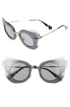 Women's Miu Miu 63mm Layered Butterfly Sunglasses - Grey