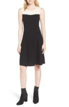 Women's Vince Camuto Colorblock Fit & Flare Sweater Dress, Size - Black