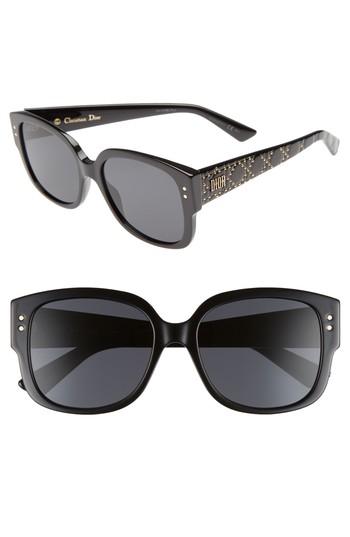 Women's Dior Square 54mm Sunglasses - Black/ Grey