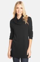 Women's Caslon Side Slit Cowl Neck Tunic - Black