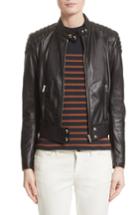 Women's Belstaff Mollison Leather Moto Jacket Us / 40 It - Black