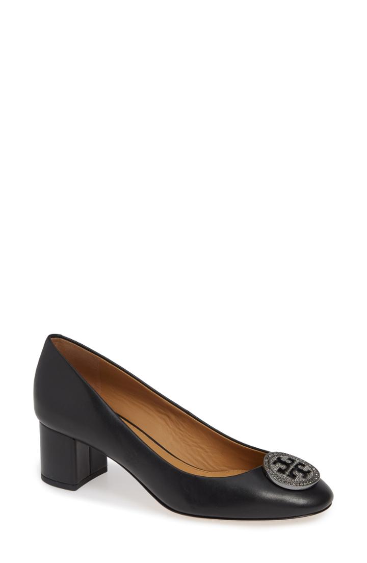Women's Tory Burch Liana Embellished Medallion Pump M - Black